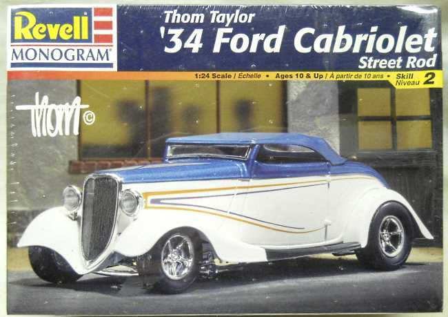 Revell 1/24 1934 Ford Cabriolet Street Rod by Thom Taylor, 85-7647 plastic model kit
